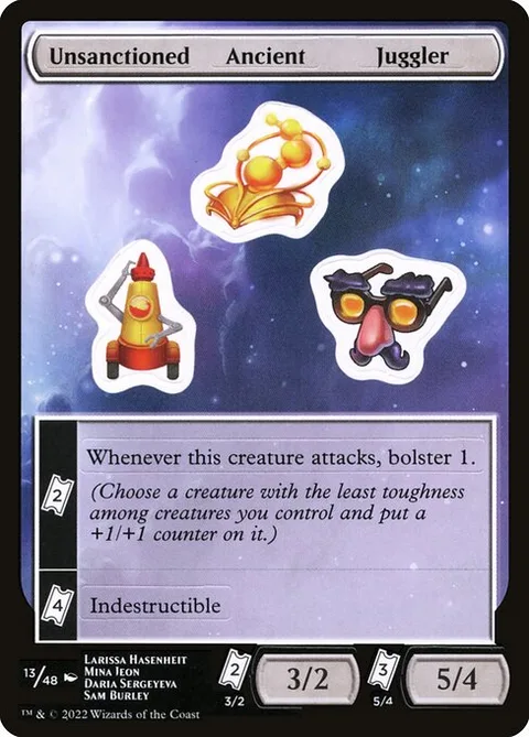 Unsanctioned Ancient Juggler, card 13 from Unfinity Sticker Sheets