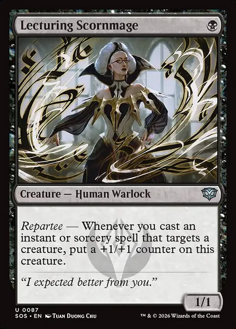 Lecturing Scornmage, card 87 from Secrets of Strixhaven