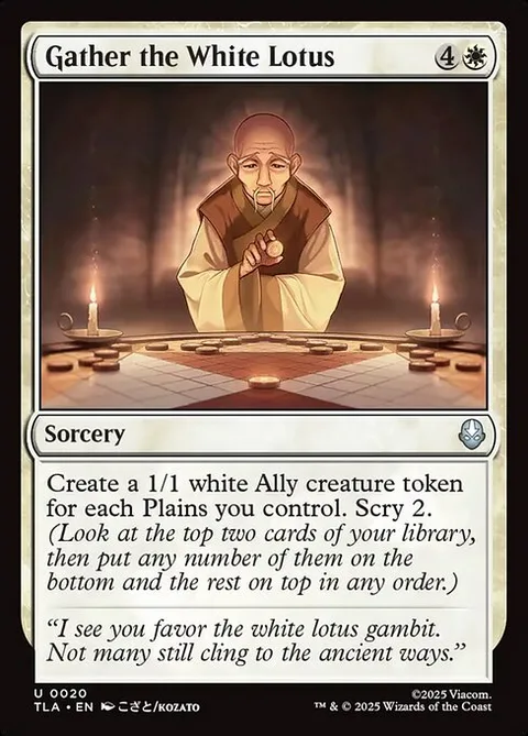 Gather the White Lotus, card 20 from Avatar: The Last Airbender