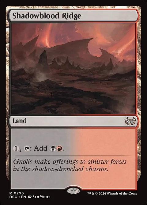 Shadowblood Ridge, card 296 from Duskmourn: House of Horror Commander