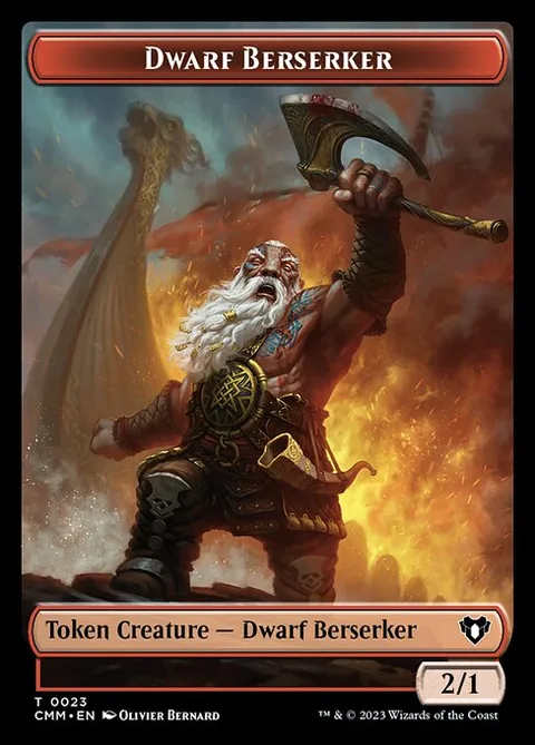 Dwarf Berserker, card 23 from Commander Masters Tokens