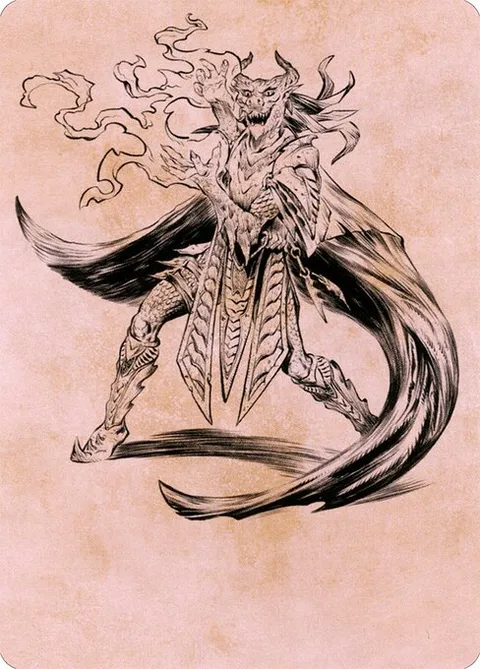 Livaan, Cultist of Tiamat // Livaan, Cultist of Tiamat, card 55 from Battle for Baldur's Gate Art Series