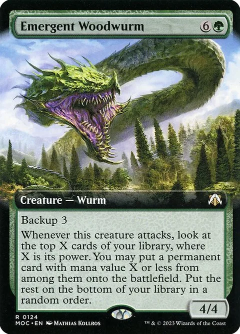 Emergent Woodwurm, card 124 from March of the Machine Commander