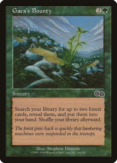 Gaea's Bounty, card 254 from Urza's Saga