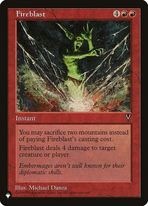Fireblast, card VIS-79 from The List