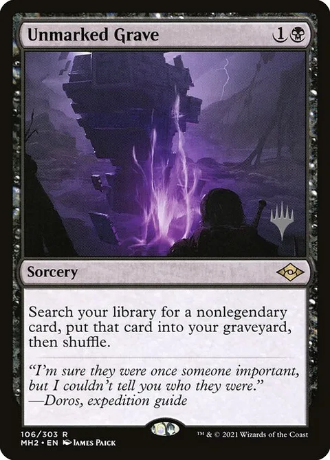 Unmarked Grave, card 106p from Modern Horizons 2 Promos