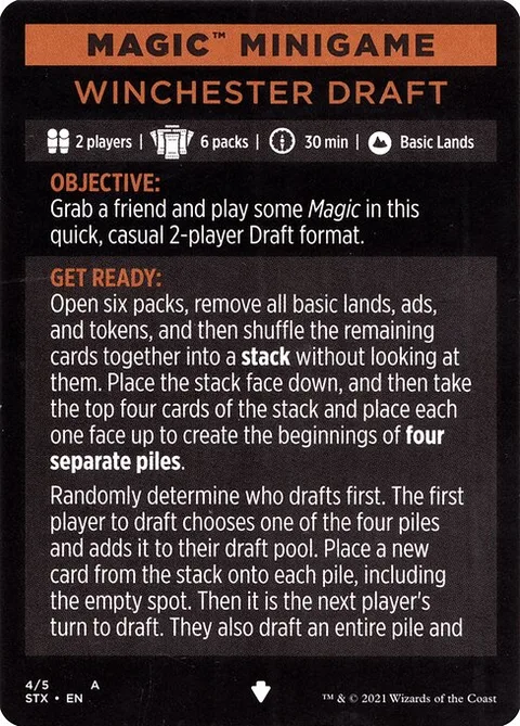 Winchester Draft // Winchester Draft (cont'd), card 4 from Strixhaven: School of Mages Minigames