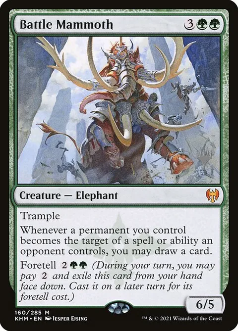 Battle Mammoth, card 160p from Kaldheim Promos