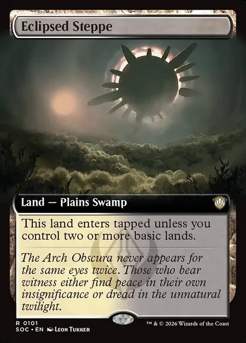 Eclipsed Steppe, card 101 from Secrets of Strixhaven Commander