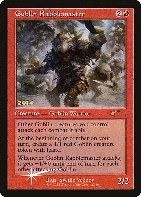 Goblin Rabblemaster, card 22 from 30th Anniversary Play Promos
