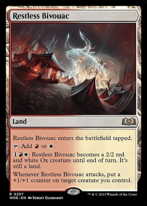 Restless Bivouac, card 257 from Wilds of Eldraine