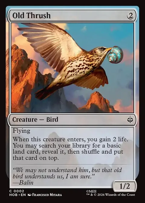 Old Thrush, card 2 from The Hobbit
