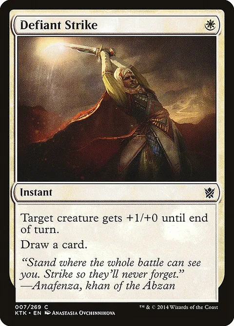 Defiant Strike, card 7 from Khans of Tarkir