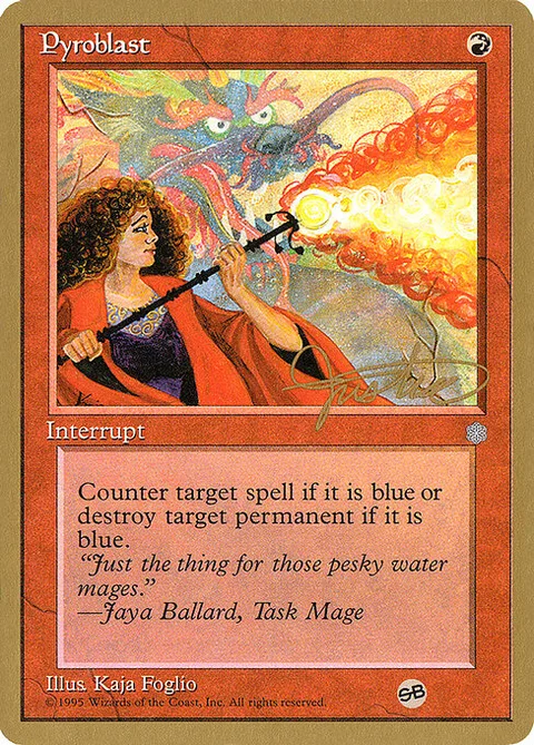 Pyroblast, card mj213sb from Pro Tour Collector Set