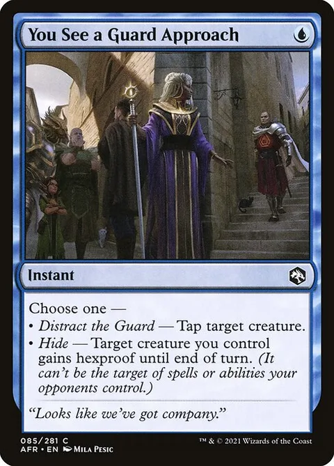 You See a Guard Approach, card 85 from Adventures in the Forgotten Realms