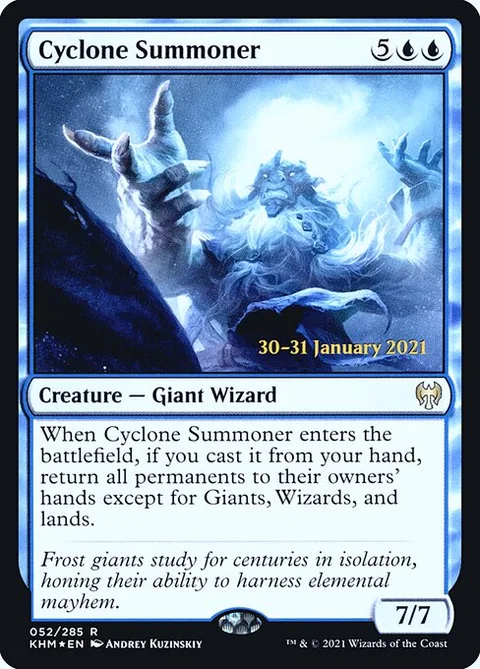 Cyclone Summoner, card 52s from Kaldheim Promos