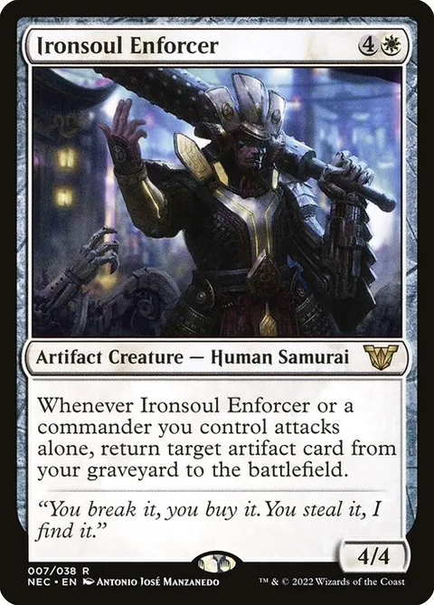 Ironsoul Enforcer, card 7 from Neon Dynasty Commander