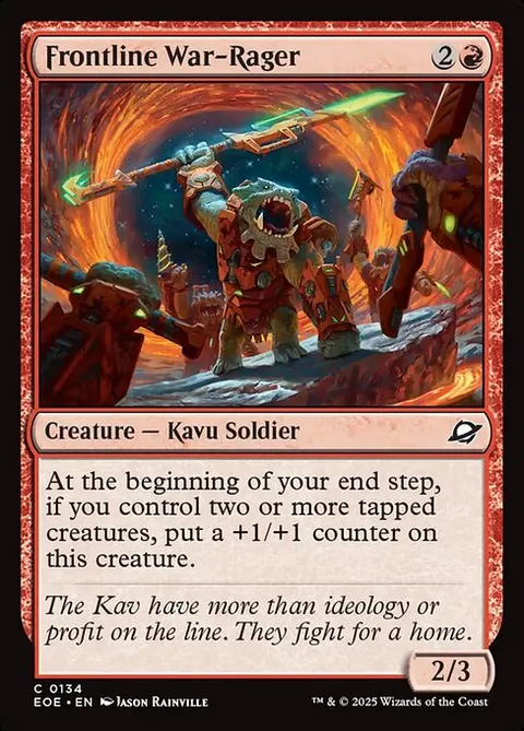 Frontline War-Rager, card 134 from Edge of Eternities