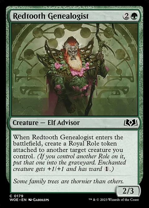 Redtooth Genealogist, carte 179 de Wilds of Eldraine