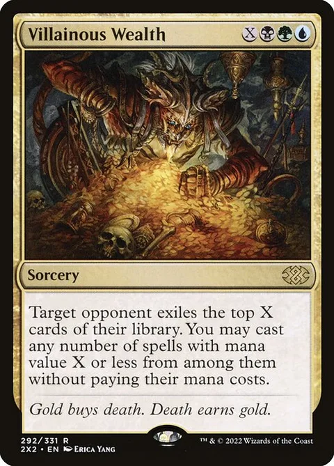 Villainous Wealth, carte 292 de Double Masters 2022