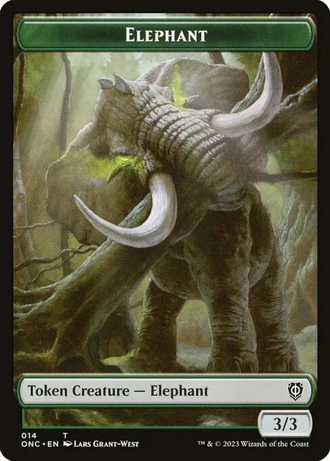 Elephant, carte 14 de Phyrexia: All Will Be One Commander Tokens