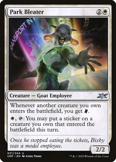 Park Bleater, card 21 from Unfinity