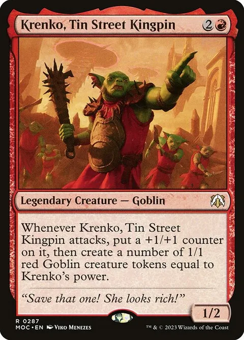 Krenko, Tin Street Kingpin, card 287 from March of the Machine Commander