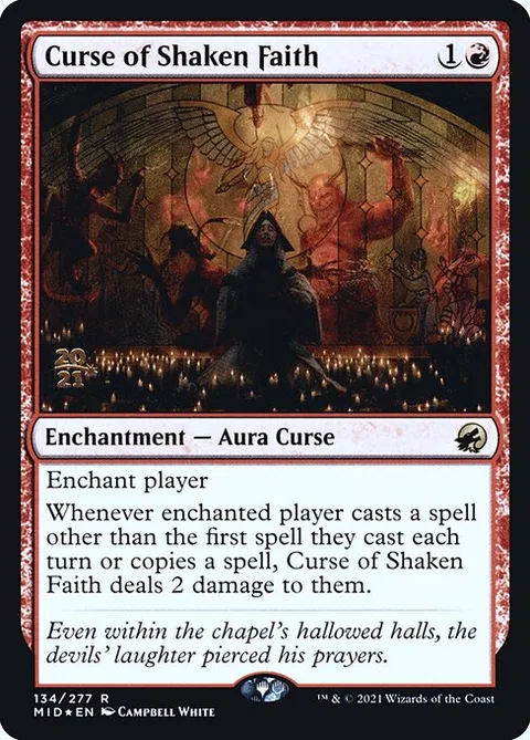 Curse of Shaken Faith, card 134s from Innistrad: Midnight Hunt Promos