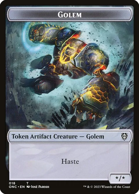 Golem, card 18 from Phyrexia: All Will Be One Commander Tokens