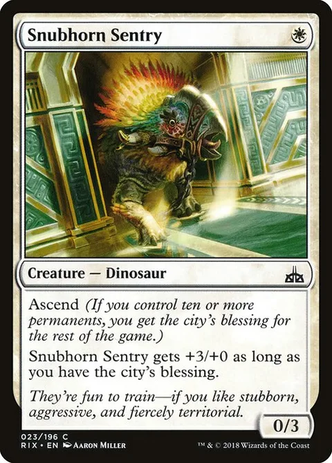 Snubhorn Sentry, carte 23 de Rivals of Ixalan