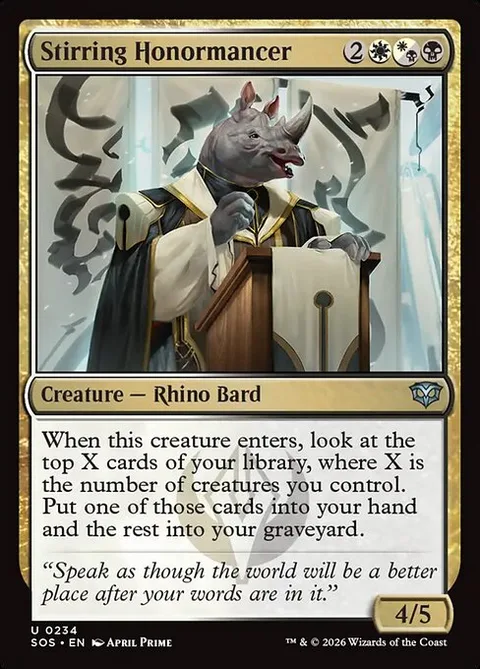 Stirring Honormancer, card 234 from Secrets of Strixhaven