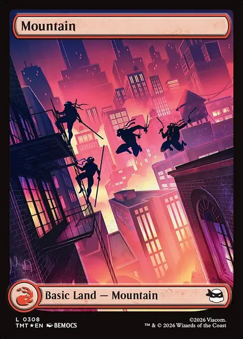 Mountain, card 308 from Teenage Mutant Ninja Turtles