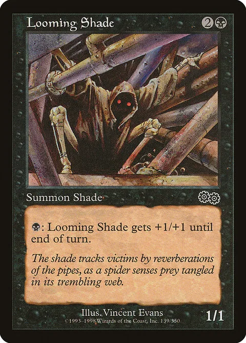 Looming Shade, card 139 from Urza's Saga