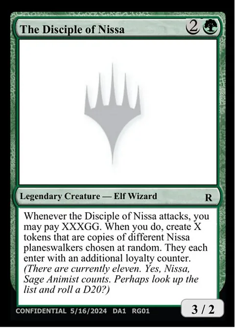 The Disciple of Nissa, card RG01b from Unknown Event