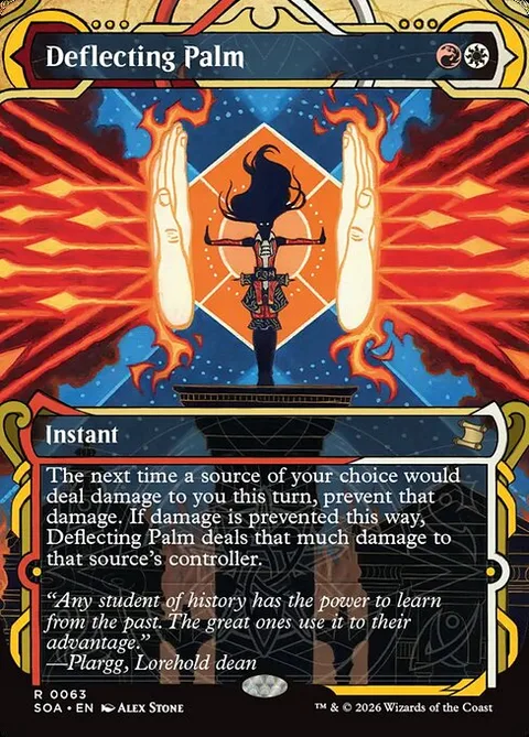 Deflecting Palm, card 63 from Secrets of Strixhaven Mystical Archive