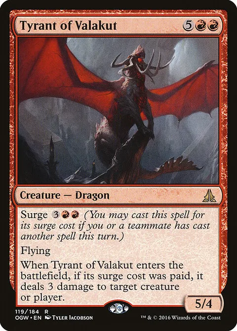 Tyrant of Valakut, card 119 from Oath of the Gatewatch