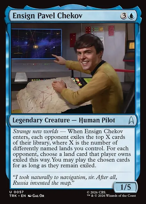 Ensign Pavel Chekov, carte 57 de Star Trek