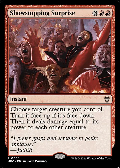 Showstopping Surprise, card 35 from Murders at Karlov Manor Commander