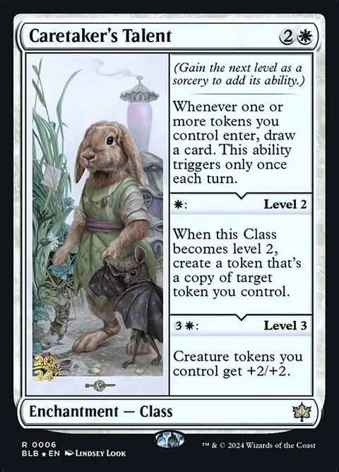 Caretaker's Talent, card 6s from Bloomburrow Promos