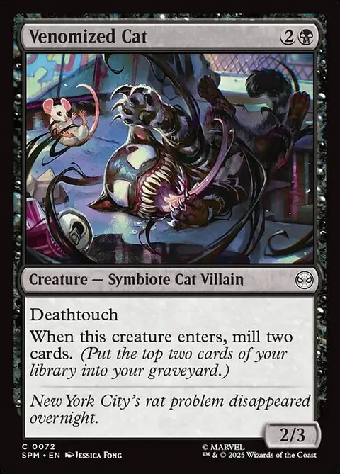 Venomized Cat, card 72 from Marvel's Spider-Man