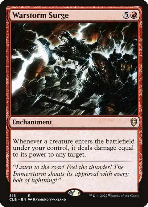 Warstorm Surge, card 815 from Commander Legends: Battle for Baldur's Gate