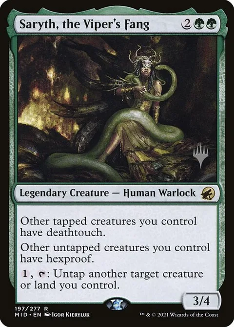 Saryth, the Viper's Fang, card 197p from Innistrad: Midnight Hunt Promos