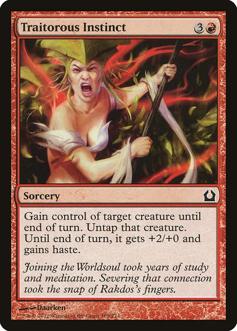 Traitorous Instinct, card 109 from Return to Ravnica