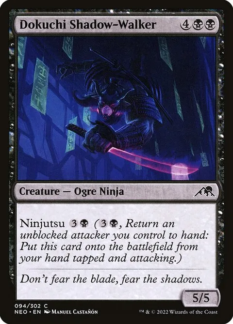 Dokuchi Shadow-Walker, card 94 from Kamigawa: Neon Dynasty