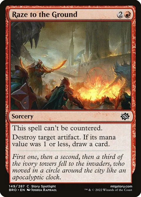 Raze to the Ground, card 149 from The Brothers' War