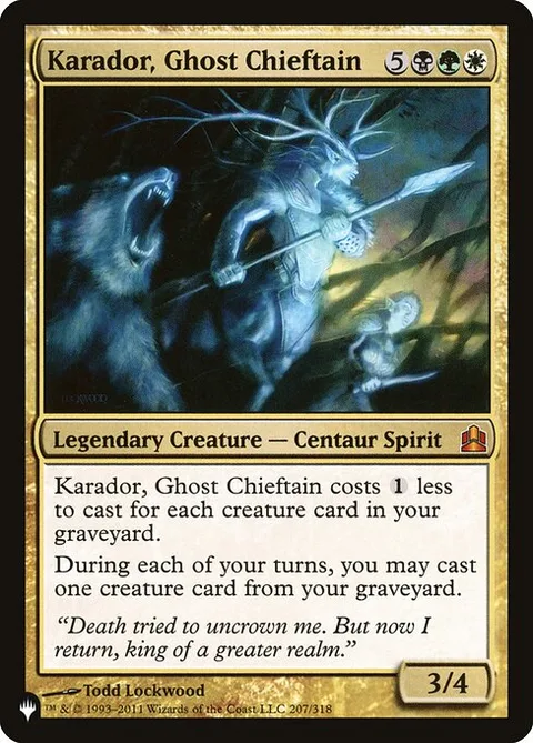 Karador, Ghost Chieftain, card CMD-207 from The List