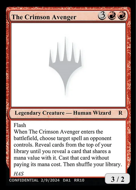 The Crimson Avenger, card RR10 from Unknown Event