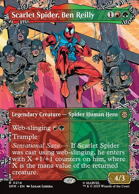 Scarlet Spider, Ben Reilly, card 214 from Marvel's Spider-Man