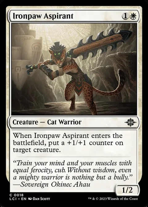 Ironpaw Aspirant, card 18 from The Lost Caverns of Ixalan