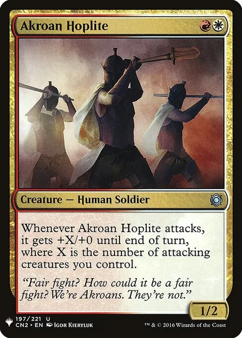 Akroan Hoplite, card CN2-197 from The List